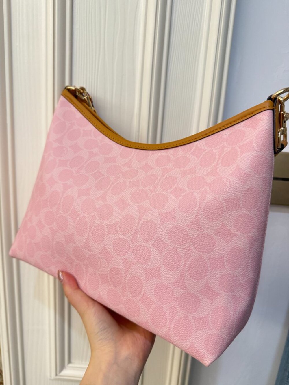 NWT Coach Gold/Powder Pink Laurel Shoulder Bag With Charms CEL12 - Picture 3 of 8